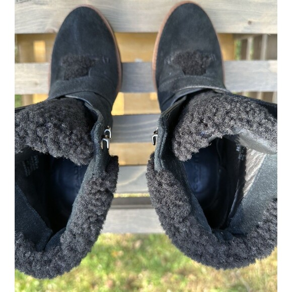 Coach Womens Kenna Wedge Suede Outer Fleece Lined Platform Booties Size 6.5 Snow - Picture 7 of 14